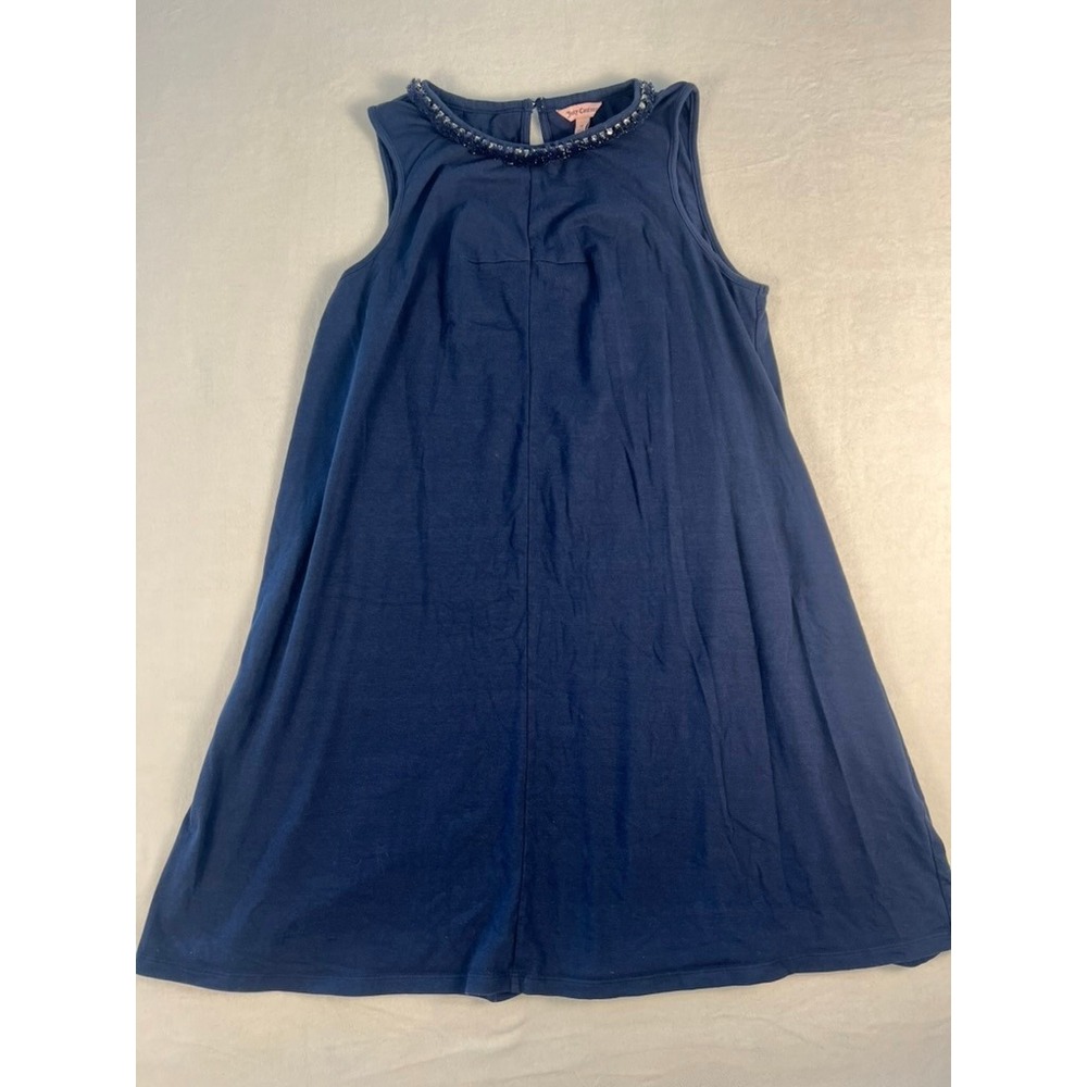 Juicy Couture Dress Wm M Navy Blue Rhinestone Y2K Preppy Chic Twee Indie Sleaze